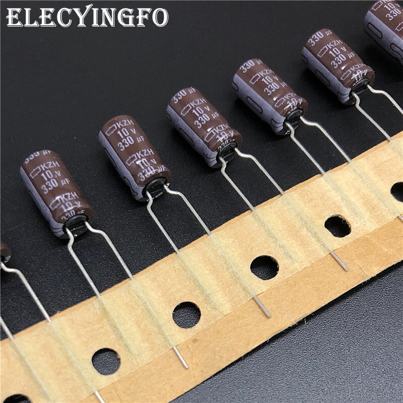10Pcs 330Uf 10V330UF Ncc Kzh Serie 6.3X11Mm Lage Esr Lage Impedantie 10V330uF Aluminium Elektrolytische Condensator