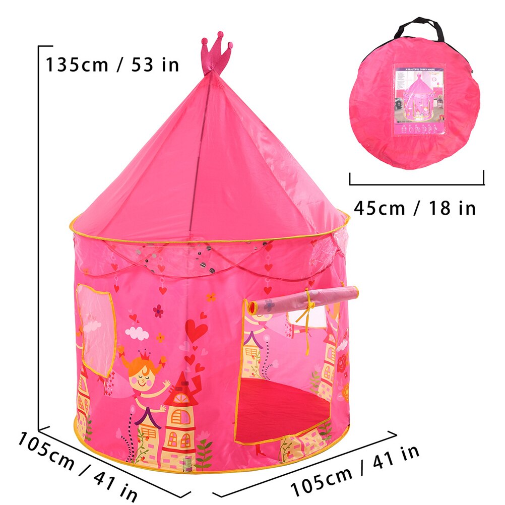 Ridder Kasteel Patroon Kids Tent Picknick Draagbare Game Huis Yurt Kinderen Tent Voor Indoor Outdoor Fun (Geel)