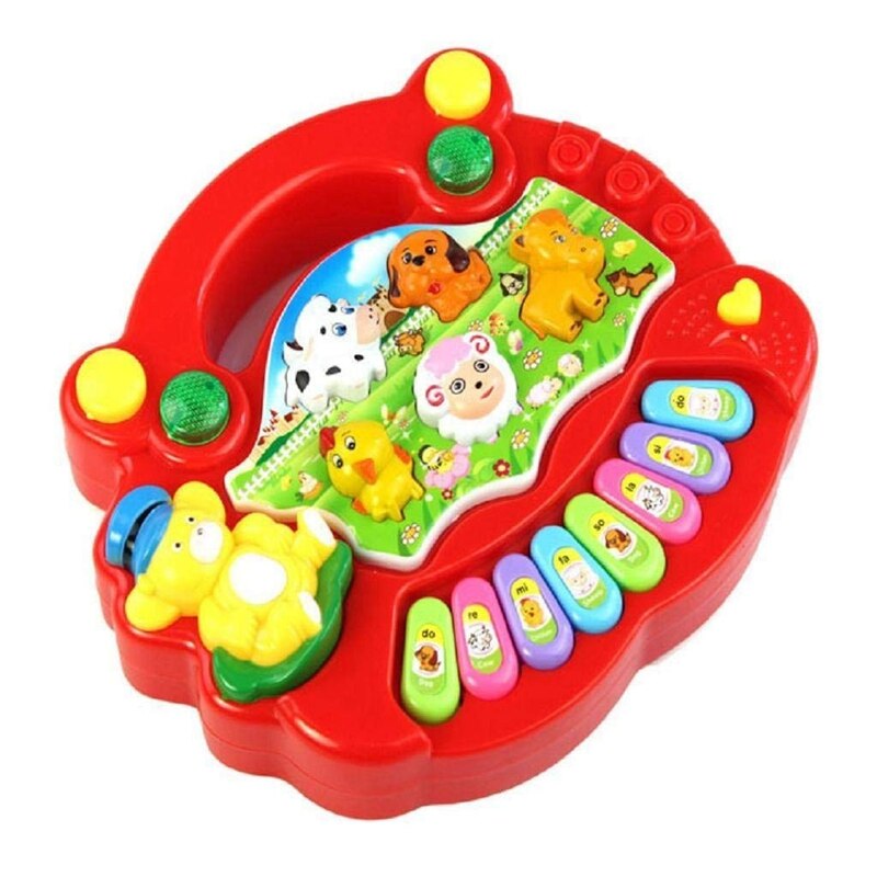 1 Pcs Animal Farm Piano Music Developmental Toys Baby Musical Instrument &amp; 1 Set Letters Foldind Stack Cup Tower