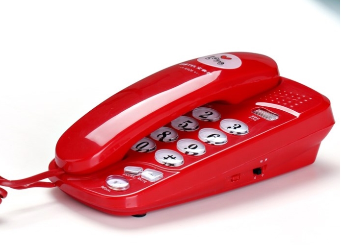 Office Hotel Landline Telephone wall-mounted bedside Mini Wall Telephone: Red