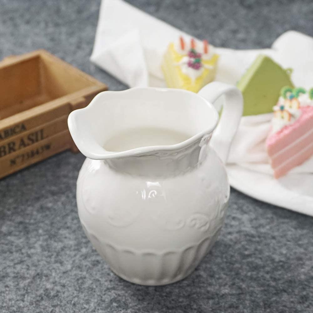 Ceramic White Creamer and Sugar Set with Lid