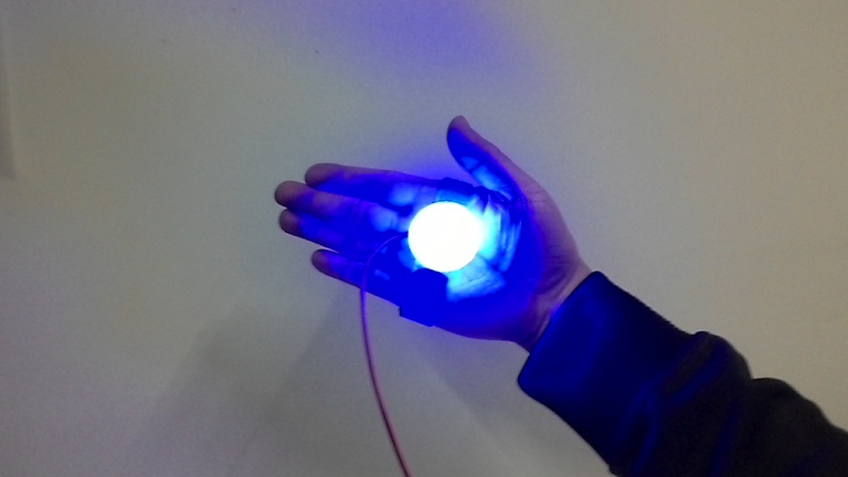Taidacent Iron Man Glove LED Light Up Wearable Palm Light Hand Leds Lamps for Halloween and Cosplay Party 38/32/30mm Diameter