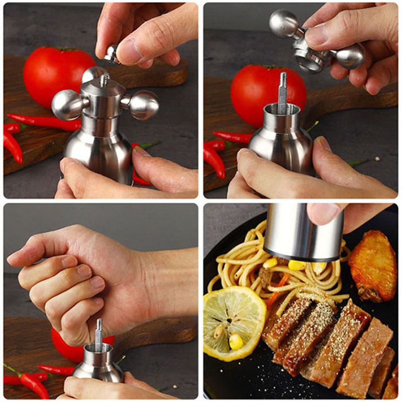 Stainless Steel Grinder Manual Salt Pepper Mill Ceramic Core Sesame Spice Grinder Spice Shakers BBQ Tools Kitchen Accessories