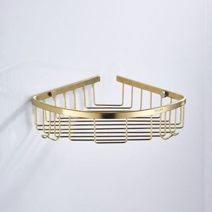 Badezimmer Zubehör Set Gebürstet Gold Bad Regal, Handtuch Rack, Handtuch Aufhänger Papier halter, wc Pinsel Halter Bad Hardware Sets: corner shelf