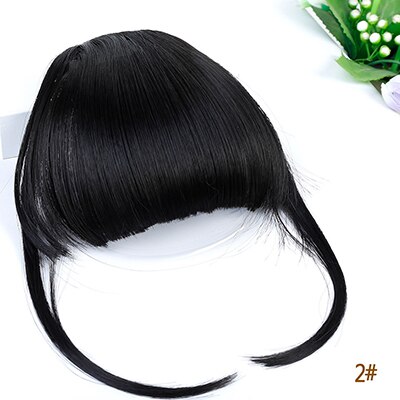 Aosi paryk pandehår clip in hair extensions front pæn pande pandehår i ét stykke lige hår med højtemperatur syntetisk fiber hår: #3
