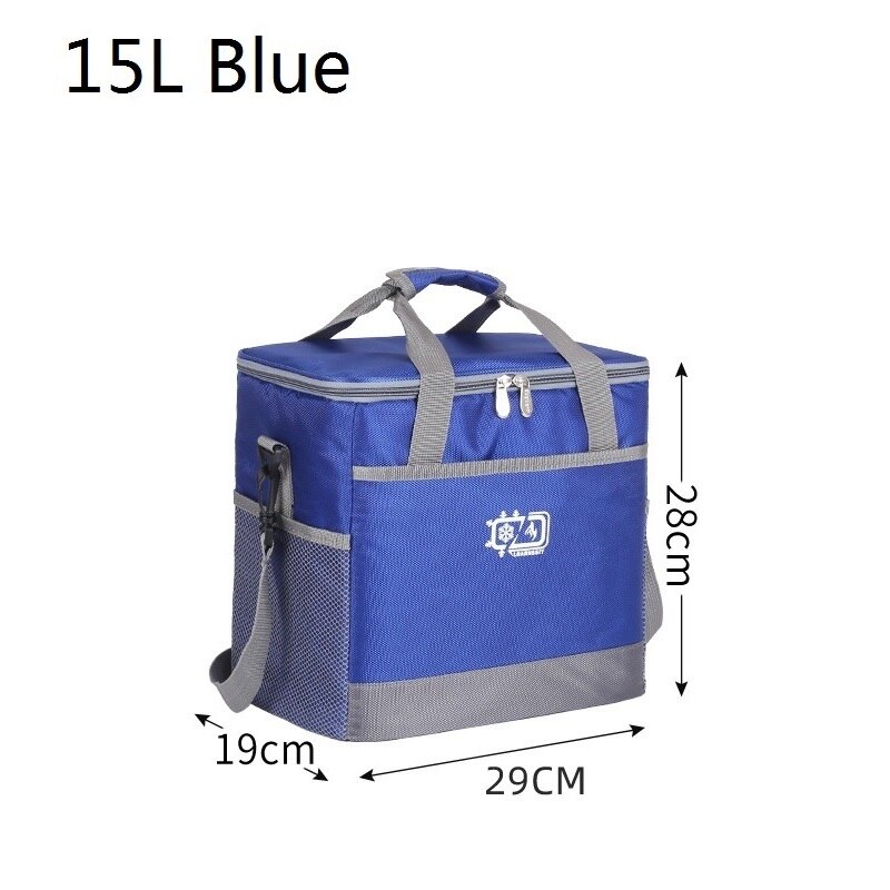 Sac isotherme pour pique-nique 15L/25l, sacs à bandoulière étanches pour aliments et boissons, isolation des fruits, sac thermique, Pack de glace, réfrigérateur: Blue 15L