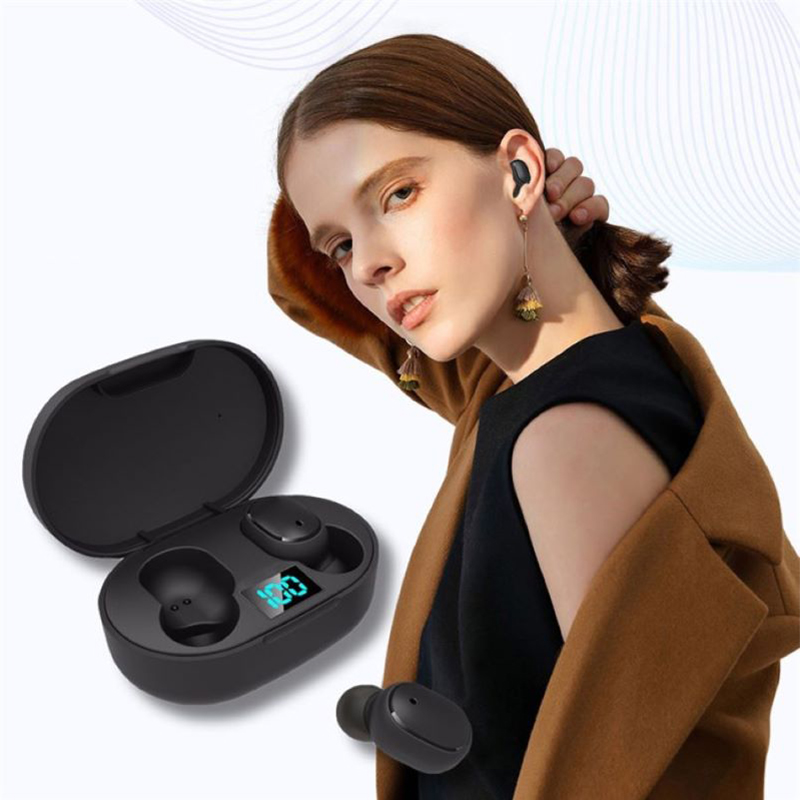Auricolari bluetooth wireless tws  e6s cuffie fone display led cancellazione del rumore auricolari sportivi con microfono per xiaomi redmi iphone