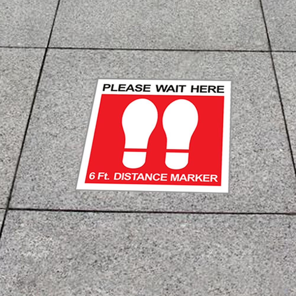 Please Practice Keep Distance Floor Sign 6 Ft. Distance Marker PVC Decal Sticker for Hospital Malls Bathrooms Public Areas