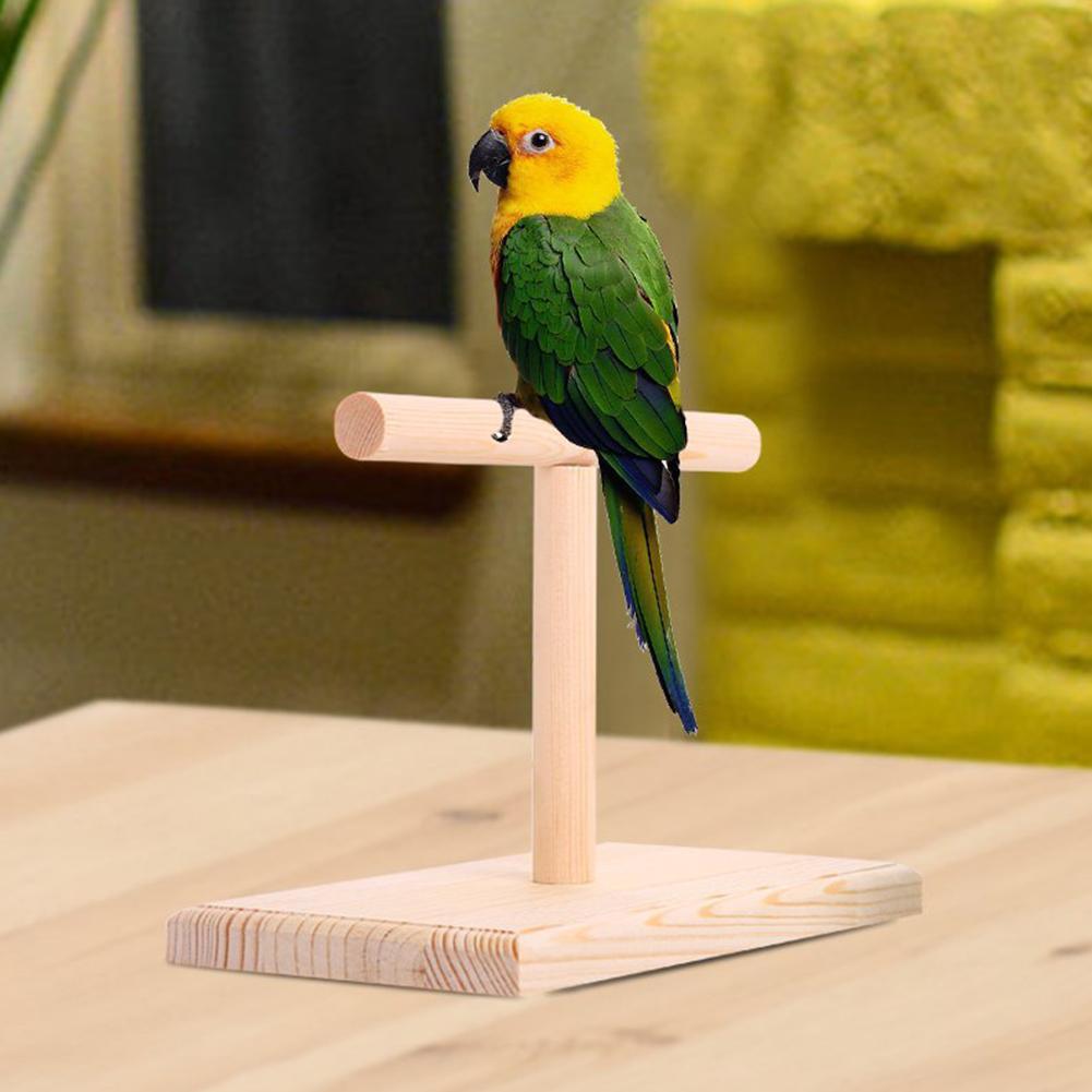 40 # portátil pájaro de madera loro entrenamiento Spin soporte de percha patio plataforma juguete de entrenamiento soporte para pájaros