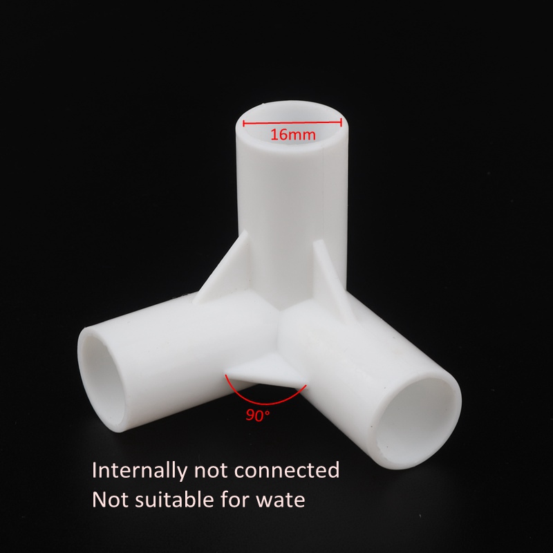 3pcs 16mm PVC Straight Elbow Tee Connector Four Way Joint 90 120 degree PVC Pipe Adapter DIY Wardrobe Tent Shoe Rack Fittings: 90 Degree