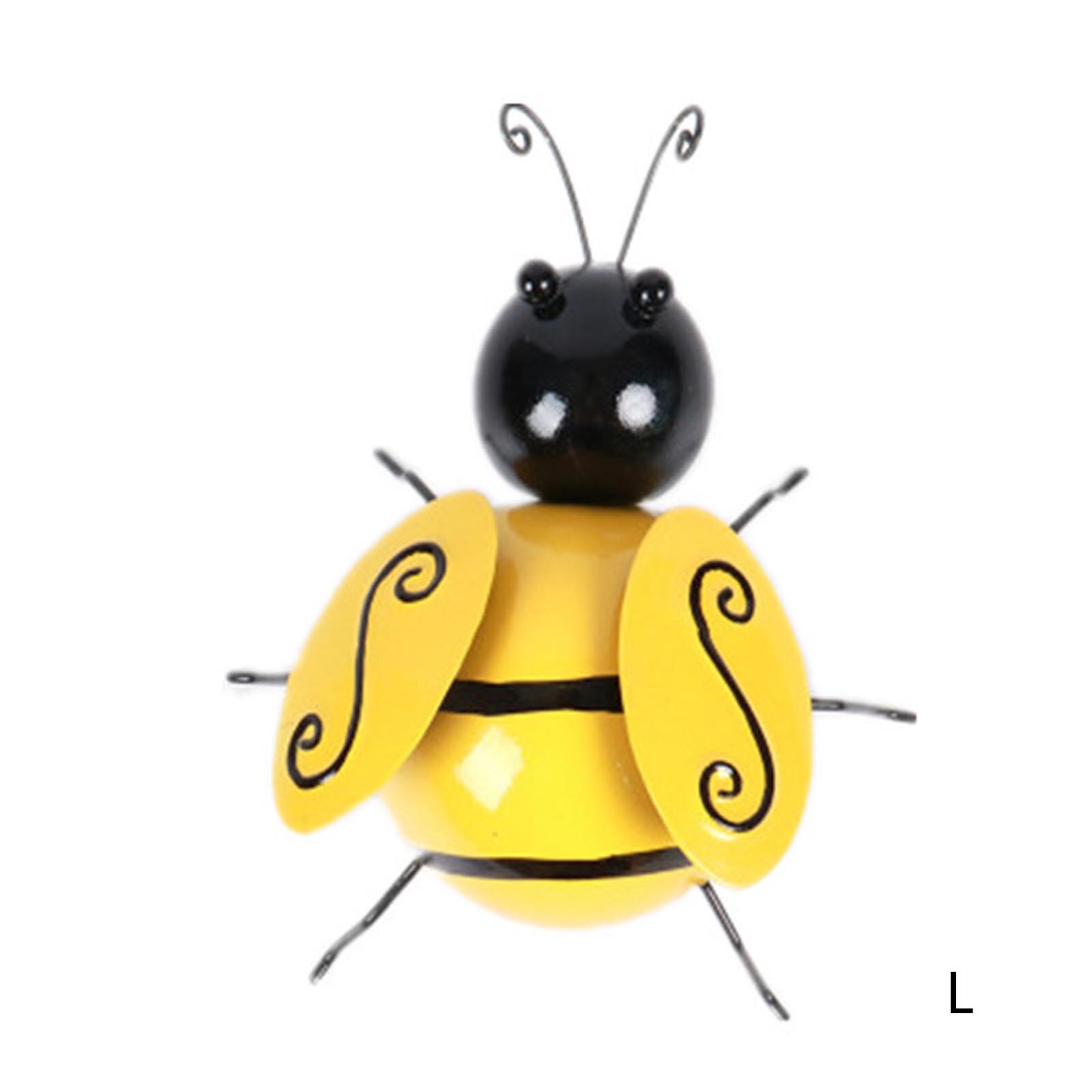 Bumble Bee Garden Accents Yard Fence 3D Sculpture Ornaments Wall Home Hanging DIY Ornament Garden Decor Sculptures: E