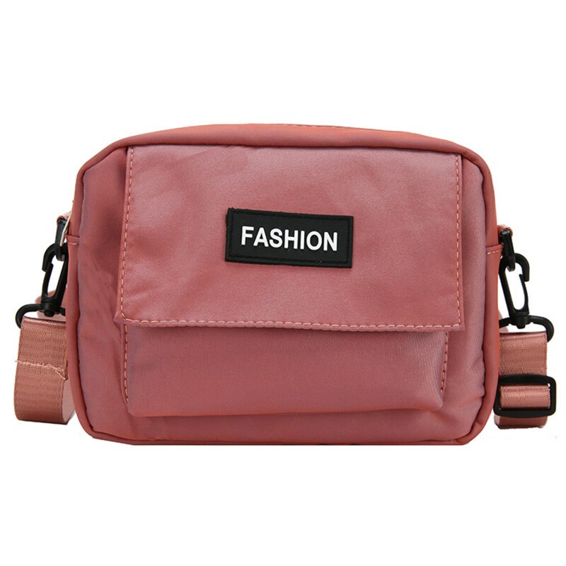 Borsa a tracolla Casual da donna in tinta unita borsa a tracolla in tessuto di Nylon borsa a tracolla per cellulare borsa cosmetica per cellulare: Pink