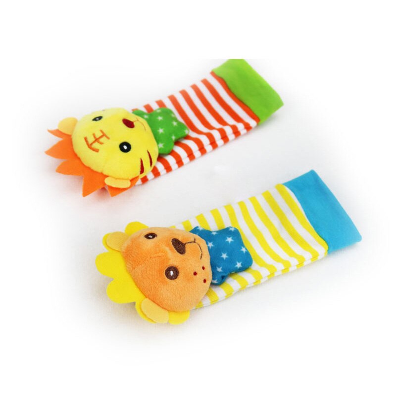 2 teile/los Baby Handgelenk Glocke Fuß Socken Gefüllte Nette Plüsch Tier Spielzeug Handbell Weichen Beschwichtigen Spielzeug Entwicklungs Kinder Infant