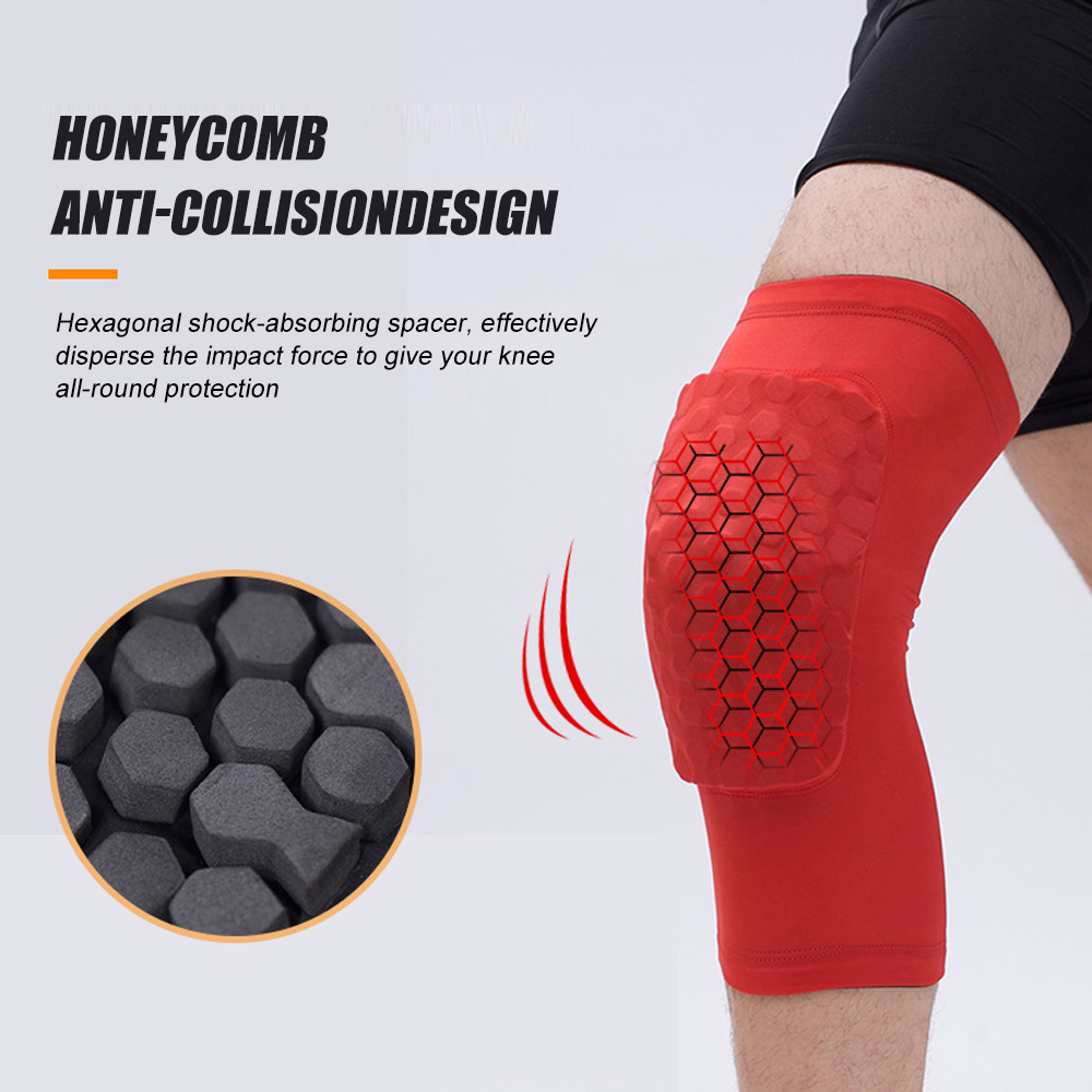 Genouillères de basket-ball, manchon en accent d'abeille, orthèse élastique, équipement de protection, rotule, mousse, support, volley-ball, 1 pièce