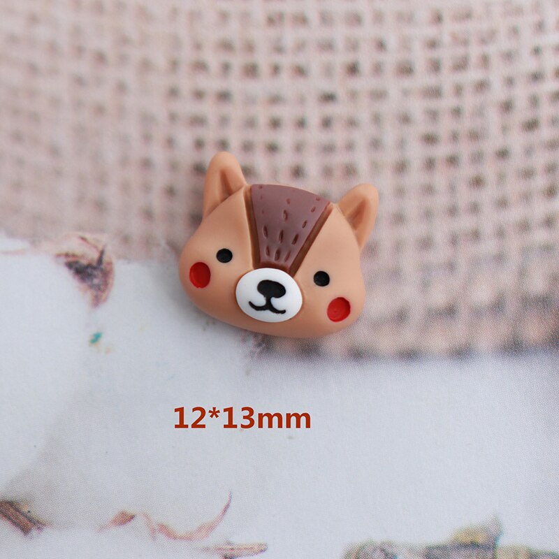 10 stk kawaii bjørn kanin små dyr øreringe perler harpiks flatback hårnåle udsmykning perle diy smykker tilbehør  w15: Ingen hulbjørn