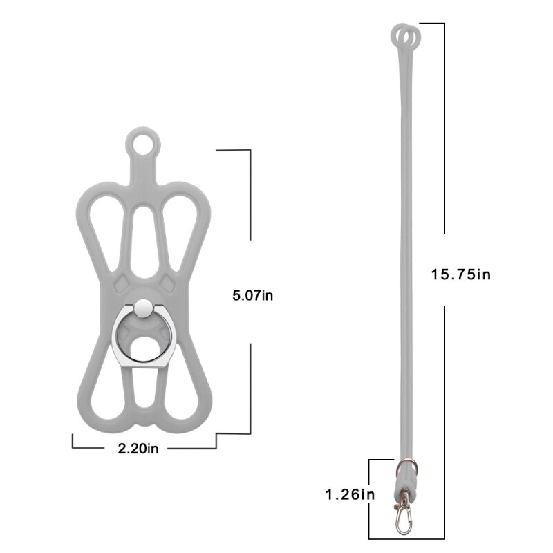 Cordino universale per Il Telefono di sport Del silicone Del Telefono Della Cinghia Cordini di Telefonia mobile Anello Cassa del Supporto Collo Appeso Corda fionda C