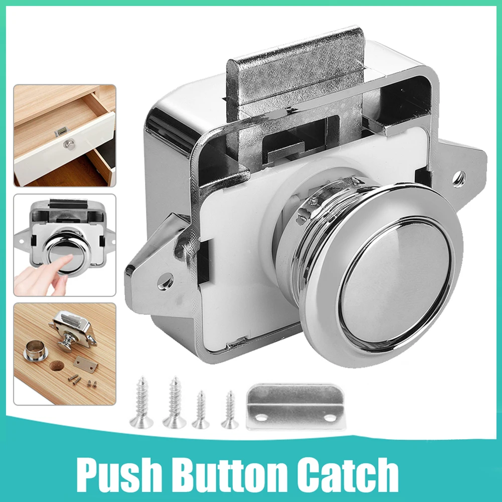 Camper Auto Drukknop Slot Slot Kast Deurknop Caravan Camper Rv Kast Lade Push Latch Lock Hardware