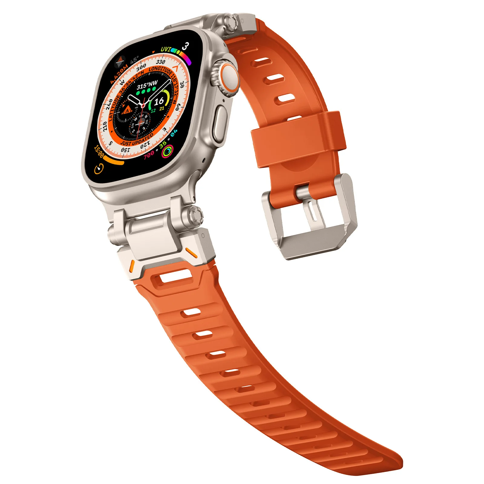 Pulseira de borracha para Apple Watch, Pulseira TPU de luxo, Ultra 2, 49mm, Série 9, 8, 7, SE, 6, 5, 4, cinta para iWatch Ultra 49, 45 milímetros, 42, 44 milímetros: GREEN BLUE / 12mm
