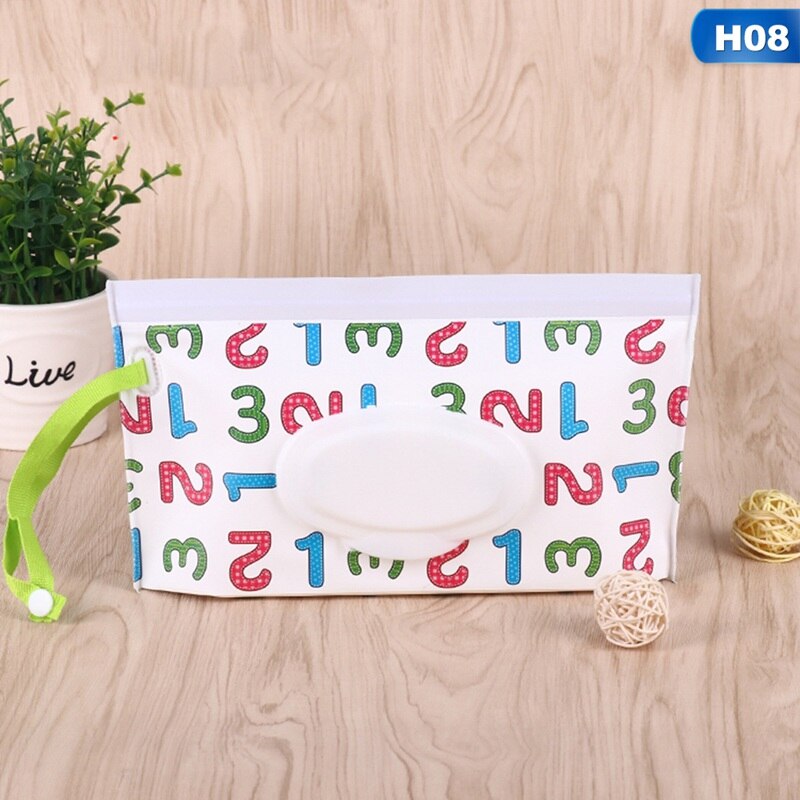 Portable Baby Wipes Box Wet Wipe Box Cleaning Wipes Carrying Bag Eco-Friendly Wipe Container Wristlet Wet Wipe Case: H08