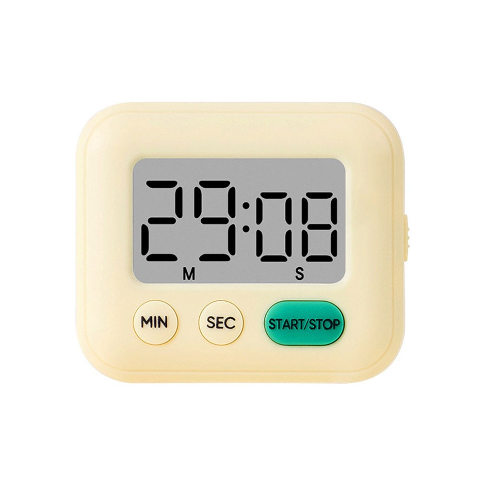 Digital LCD kitchen timer with on/off switch, mute and loud alarm, 24-hour clock, children, teachers, kitchen: Pink