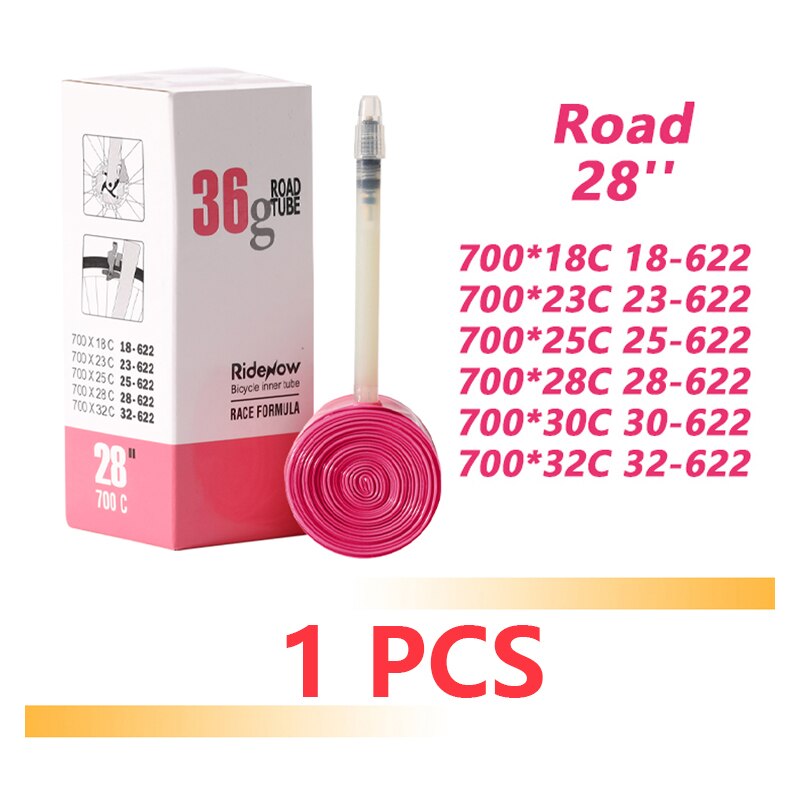 RideNow Ultralight Bike Inner Tube 700 X18 32 Road MTB Bicycle TPU Material Tire 65mm Length French Valve Super Light: GRAY / 40mm