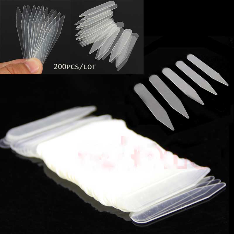 200 stuks doorzichtige plastic kraagbeschermers voor dames en heren, formeel overhemd