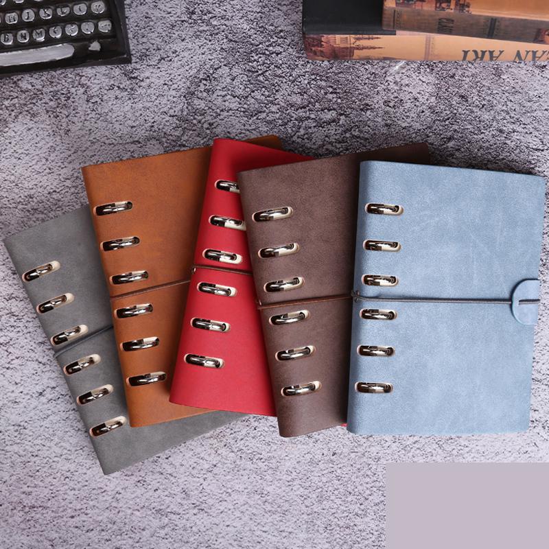 A6 Spiral Coil Binder Planner Travel Notebook Pu Leather Diary Agenda Office Business Bandage Diary Notebook School Supplies