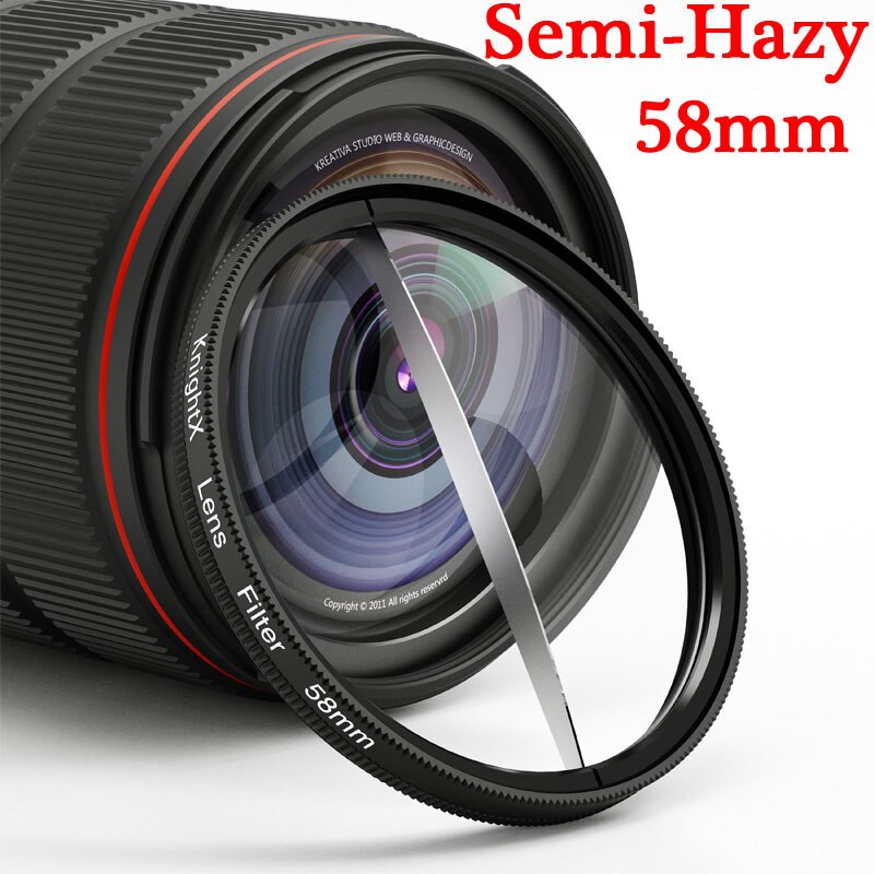 KnightX-filtro de prisma de 58mm, 52mm, 77mm, giratorio cambiable, CPL, ND, Media FX, dioptrías divididas, accesorios de fotografía de efectos especiales: 58mm Semi-Hazy