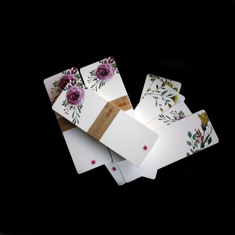 40 unids/set clásico de flores de papel en blanco marcapáginas DIY etiquetas postal tarjeta marcapáginas para libro Oficina escuela arte suministros