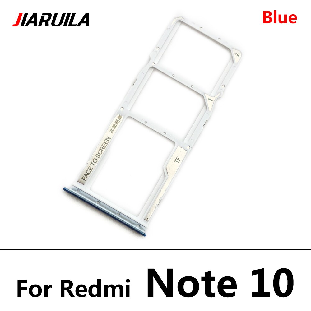 For Xiaomi Redmi Note 5 9 10 Pro 9S SIM Card Tray Socket Slot Holder Adapters Replacement Spare Parts: Note 10 Blue