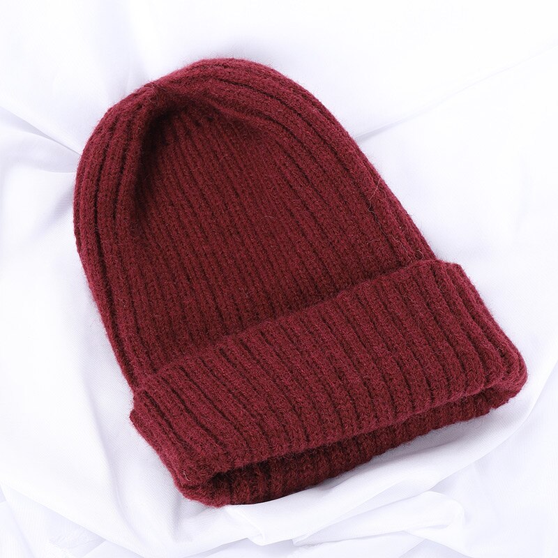Vinter hue til kvinder trend dame uld strik hue uld hue dame hat afslappet vild dame hat: Vin