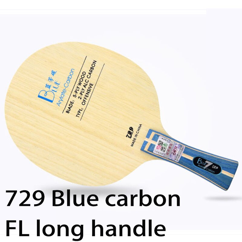 Originele 729 Zwart Zacht Carbon Geel Carbon Blauw Arylaat Carbon Tafeltennis Blade Loop Met Snelle Aanval Voor Hoge Niveau speler: blue carbon FL