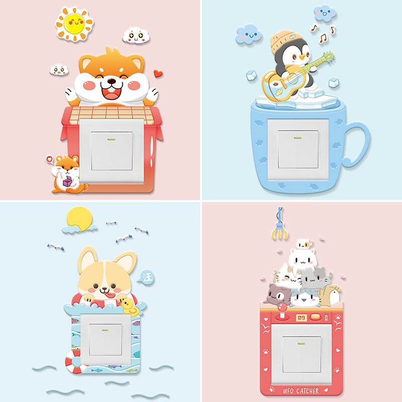 Switch Decoration Personality Switch Paste Protective Cover 3D Three-dimensional Luminous Socket Panel Switch Cover