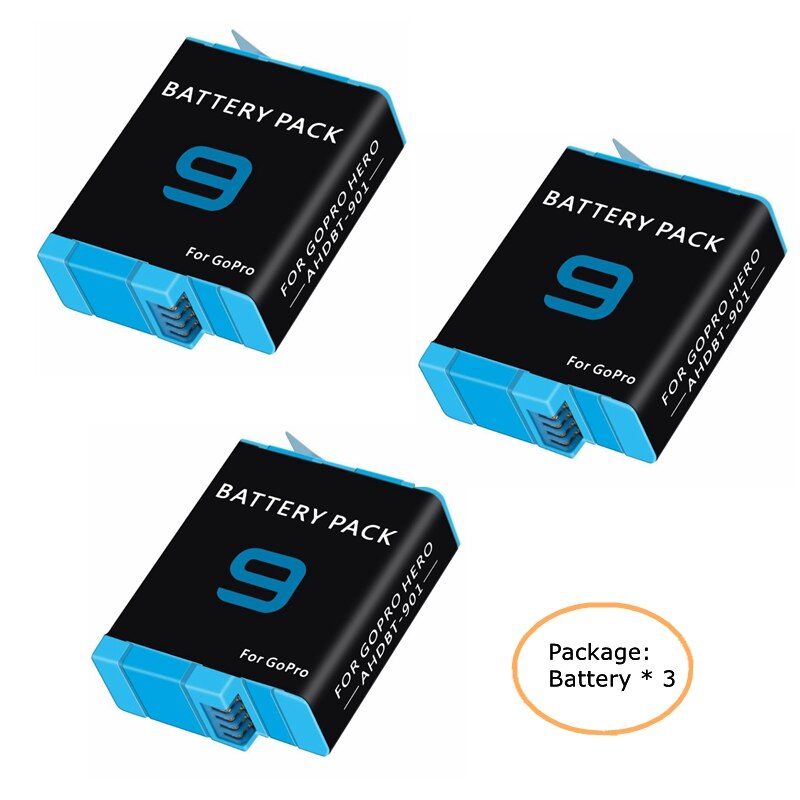 1720 mah hero 9 full decode -akku+micro usb/c-tyypin kaksoislaturi gopro hero 9: lle, musta ladattava litiumioniakku: 3 akkua