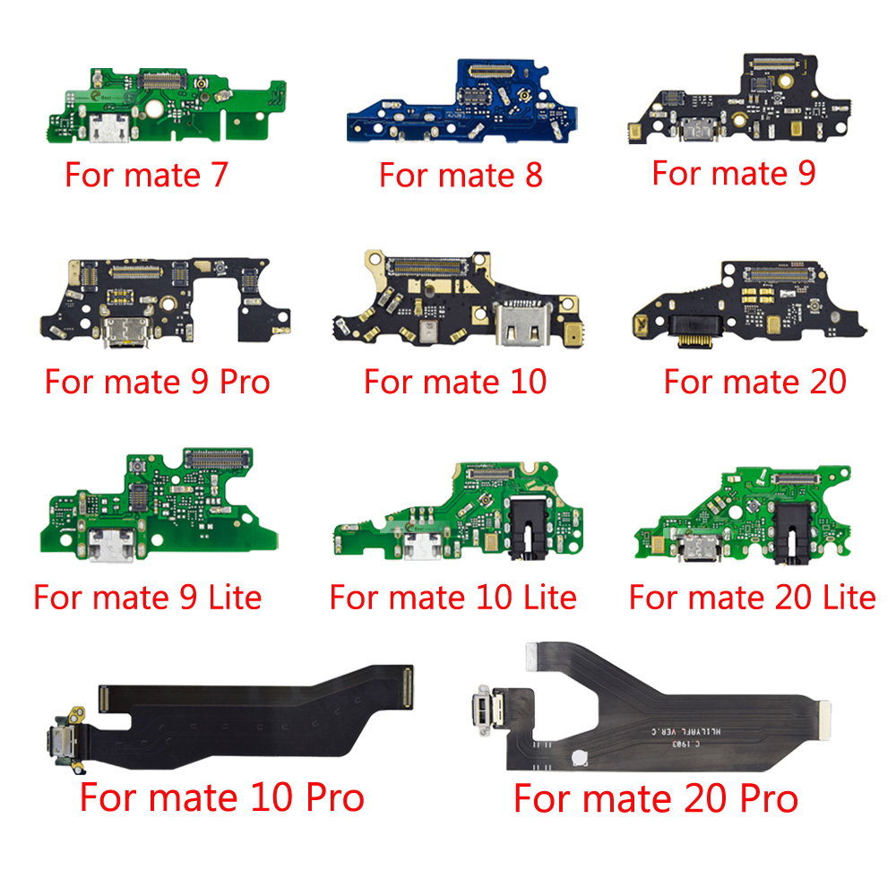 Charging Port Connector Board Parts Flex Cable With Microphone Mic For HuaWei Mate 7 8 9 10 Pro 20 lite