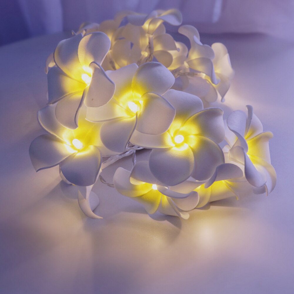 Guirnalda de luces LED DIY Plumeria batería USB EU enchufe poder Frangipani guirnalda Floral luz para vacaciones Navidad dormitorio Decoración