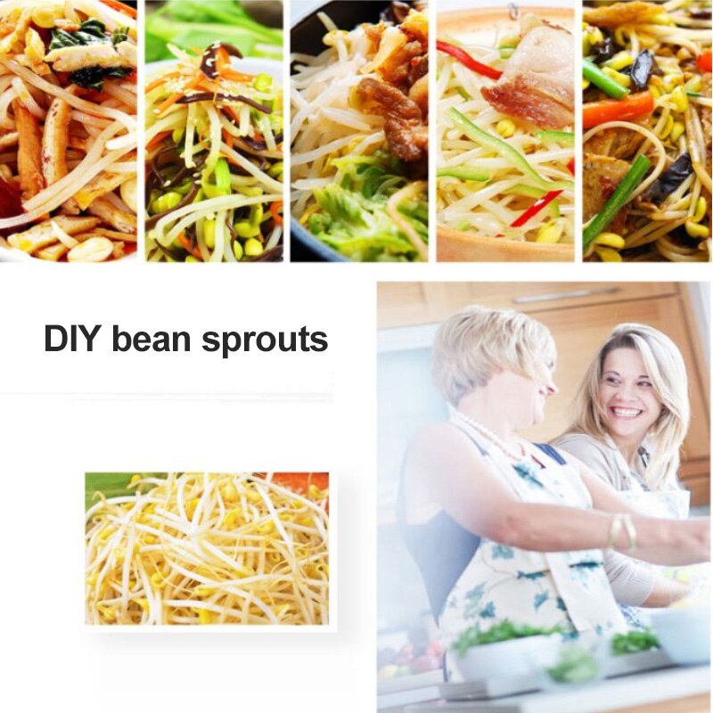 220V Green Seeds Automatic Bean Sprouter Growing Automatic Bean Sprout 2 Layers Intelligent Bean Sprouts Machine Household