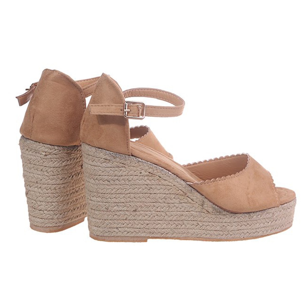 Women's Ladies Peep Toe Summer Wedges sansals Open Toes Platform Wedges Buckle Causal Shoes Woman Sandals sandalia feminina
