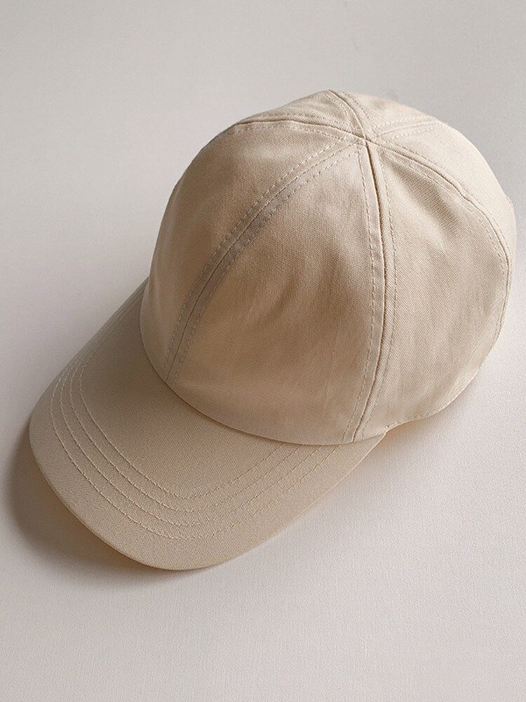 Vrouwen Hoeden Eenvoudige Baseball Cap Katoen Gemengd Pure Kleur Casual Mode Hoed 4 Kleuren Beschikbaar: Light Apricot