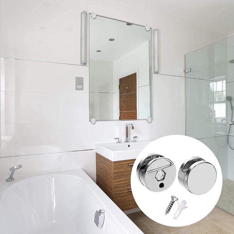 8 Pcs Mirror Clip Set Mirror Holder Clips Zinc Alloy Mirror Holders for Walls Fixed Fitting for 3-5mm Thick Mirror