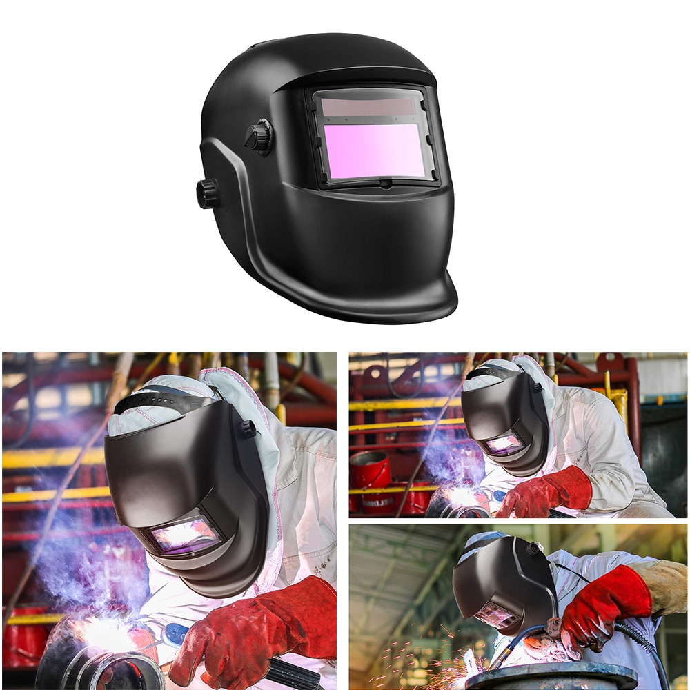 Solar automatisk svejsehjelm svejsemaske hovedmonterede briller lys filter svejsehætte beskyttelseshjelm flad flip halv