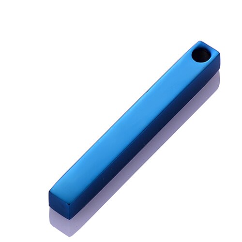 5 pcs Unisex Stainless Steel Rectangle Bar Pendant for Name Making Necklace Jewelry: Blue