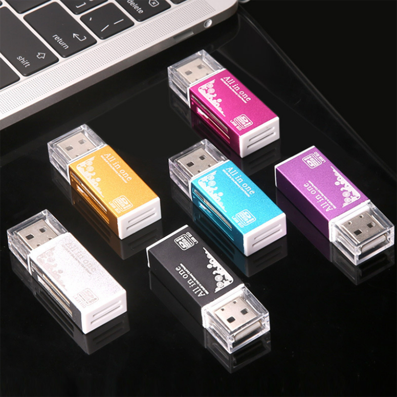 All In 1 Memory Card Reader USB 2.0 Multi SD/SDHC MMC/RS MMC TF/MicroSD MS/MS PRO/MS DUO M2 Card Reader TF