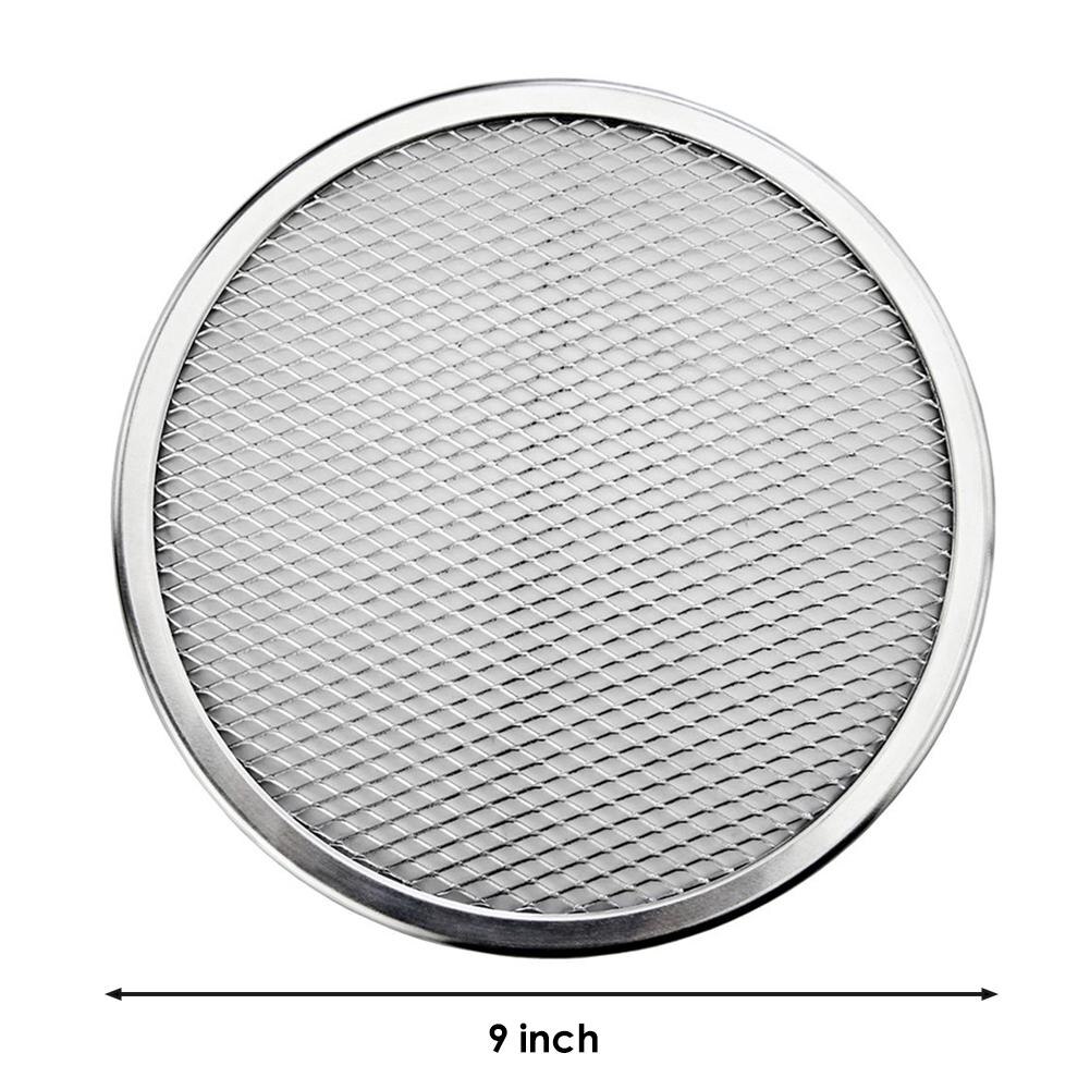 6-22 tommer genbrug non-stick aluminium mesh pizza skærm pasta bageplade net pizza holder bagegrej til hjemmet pizza butik: 9 tommer