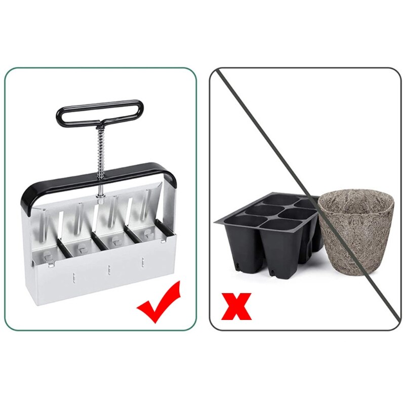 Manual Soil Block Maker Micro Soil Blocker Set Soil Block Soil Blocking Tool for Seed Stater Tray Durable Set 19QB