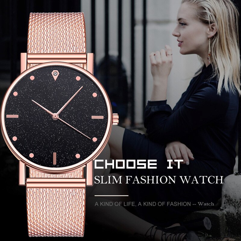 frauen Uhren Edelstahl Zifferblatt Casual Armband Uhr Damen Luxus Quarzuhr Zegarek Damski Reloj Mujer