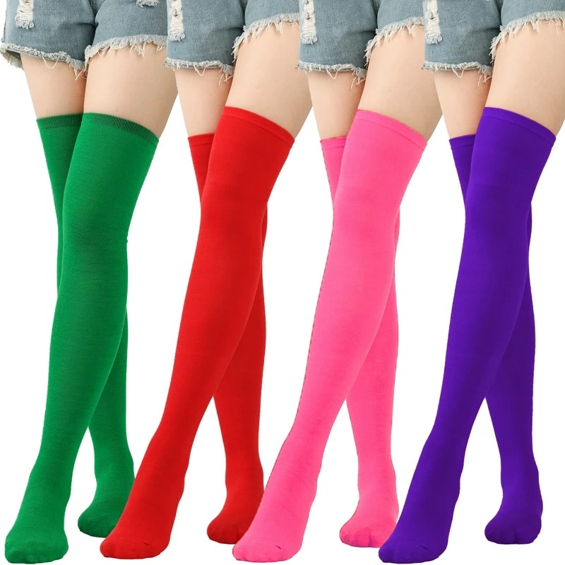 Calze colorate da donna Calza alta colore caramello sopra il ginocchio Calzini lunghi da donna Ragazze biancheria intima attillata Calzino da festa per cosplay