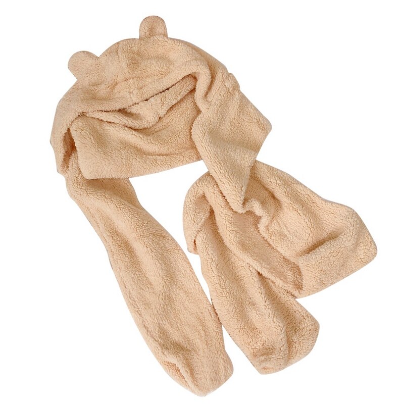 Winter warme muts, capuchon, sjaal, schattige berenoren, hoofddeksel, sjaal, een unisex: Kurkuma