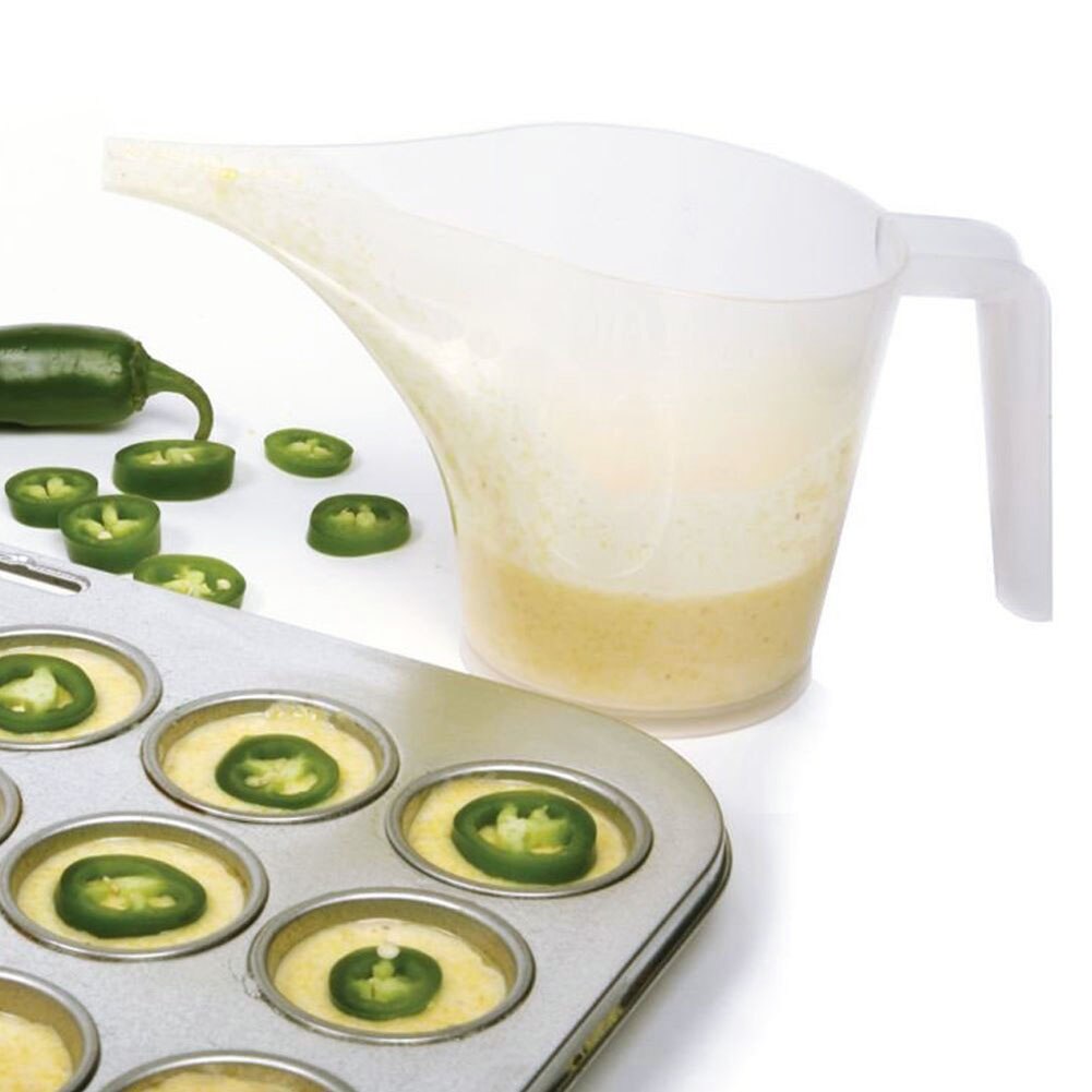 1PCS Plastic 1000ml Funnel Jug Transparent Measuring Cup With Mouth Tip For Jam Batter Syrup