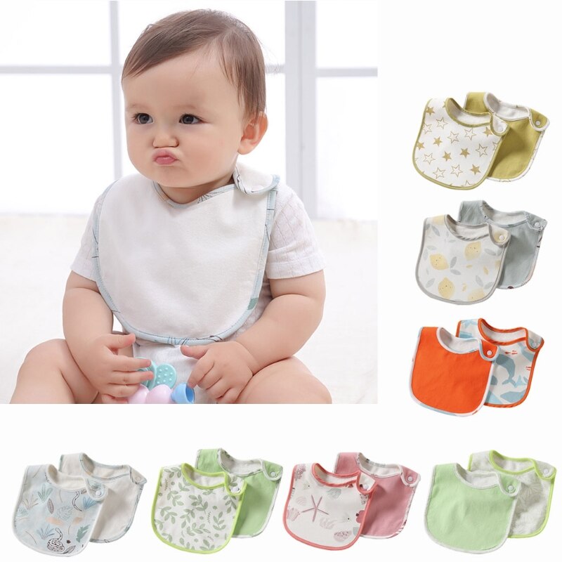 2Pcs Babyvoeding Bib Waterdicht Schort Handdoek Peuter Diner Bandana Spuugdoekjes